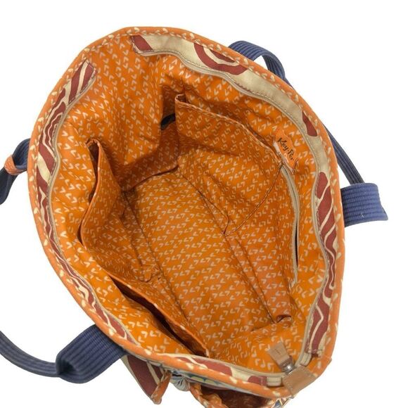 Fossil Vintage Key-Per Waxed Cotton Weekender Baby Bag Abstract Retro Print - Picture 4 of 16